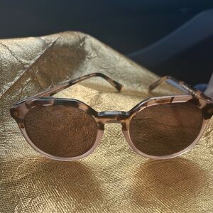 Tory Burch Tortoiseshell Round Frame Sunglasses UV